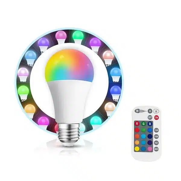 LED Dimmable Λάμπα 4.8W E27 RGB Σφαιρική G45 4.8W 220V με Ασύρματο Χειριστήριο 