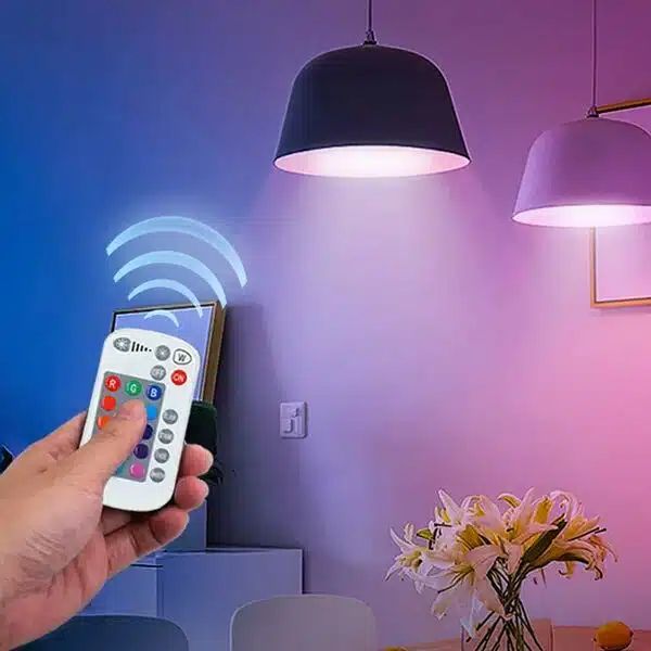 LED Dimmable Λάμπα 4.8W E27 RGB Σφαιρική G45 4.8W 220V με Ασύρματο Χειριστήριο 