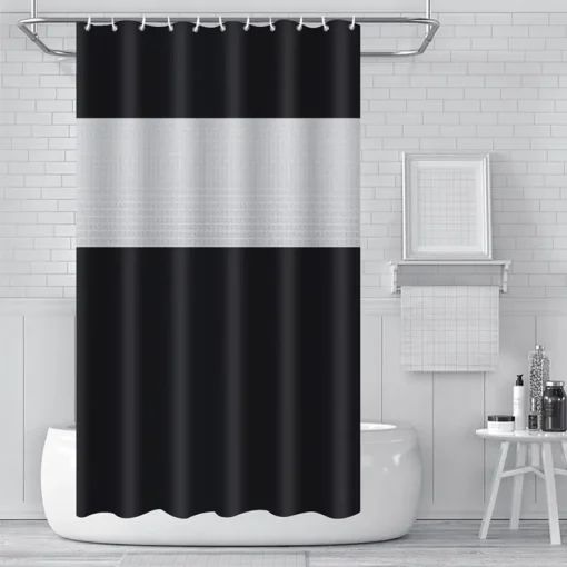 Αδιάβροχη Πλαστική Κουρτίνα Μπάνιου 180×180 cm Μαύρη Αδιάβροχη Πλαστική Κουρτίνα Μπάνιου 180×180 cm Μαύρη