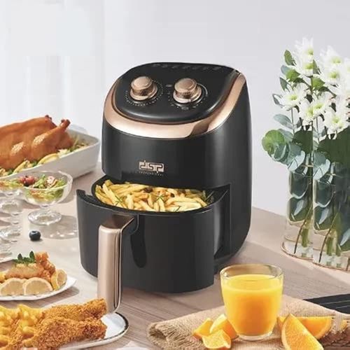 DSP Iσχυρή Φριτέζα Αέρος 1200W με Αποσπώμενο Κάδο 3.5lt και Ρυθμιζόμενο Θερμοστάτη - Air Fryer Μαύρη