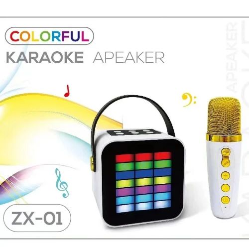 Φορητό Ηχείο Ηχοσύστημα Bluetooth Καραόκε με Ασύρματο Μικρόφωνο Bluetooth Λειτουργία Εγγραφής Ήχου Λευκό