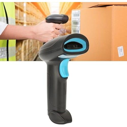 Ασύρματο Laser Barcode Scanner με USB - Bluetooth Χειρός Andowl Επαναφορτιζόμενομε Δυνατότητα Ανάγνωσης 1D 2D και QR Barcodes Μαύρο-Μπλε