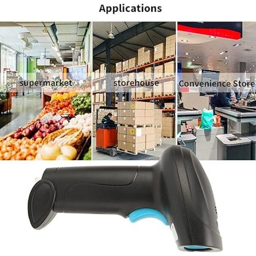 Ασύρματο Laser Barcode Scanner με USB - Bluetooth Χειρός Andowl Επαναφορτιζόμενομε Δυνατότητα Ανάγνωσης 1D 2D και QR Barcodes Μαύρο-Μπλε