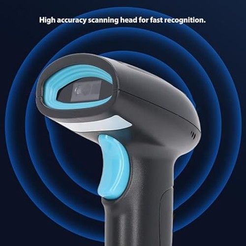Ασύρματο Laser Barcode Scanner με USB - Bluetooth Χειρός Andowl Επαναφορτιζόμενομε Δυνατότητα Ανάγνωσης 1D 2D και QR Barcodes Μαύρο-Μπλε