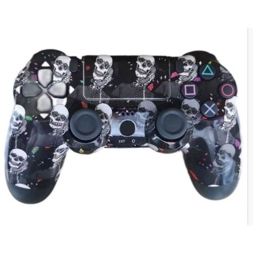 Ασύρματο Χειριστήριο Gamepad PS4 Doubleshock - Συμβατό με PS TV PS Now Wireless Controller Μαύρο Νεκροκεφαλές
