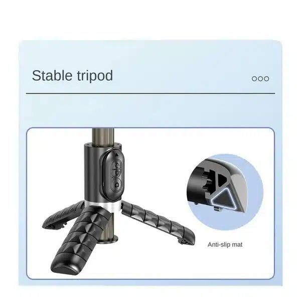 Πτυσσόμενος Σταθεροποιητής Κινητού - Gimbal - Τρίποδο - Selfie Stick με Ενσωματωμένο & Αποσπώμενο Bluetooth Χειριστήριο και 3 Επιλογές Φωτισμού Andowl Μαύρο