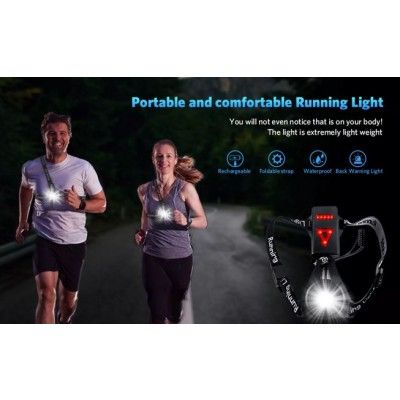 Επαναφορτιζόμενος LED Φακός Στήθους για Τρέξιμο 250Lm με 4 Λειτουργίες Φωτισμού 