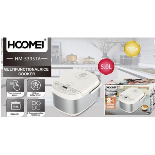 Rice Cooker - Αντικολλητικός Βραστήρας Ρυζιού με Οθόνη Αφής LED, Χρονοδιακόπτη, Διατήρηση Θερμοκρασίας και Χωρητικότητα 5L 790W