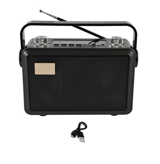 Φορητό Ασύρματο Ηχείο Bluetooth με Ραδιόφωνο FM/TF/USB Μαὐρο 