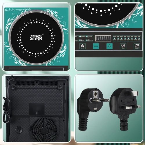 Φορητή Επιτραπέζια Επαγωγική Μονή Εστία 2200W Κεραμική με Οθόνη LED Winning Star