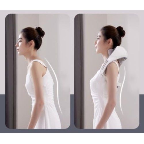 Συσκευή Μασάζ Shiatsu με Χειρολαβές για Λαιμό Πλάτη Ώμους Πόδια με 2 Επιλογές Έντασης & Θερμότητα Λευκό