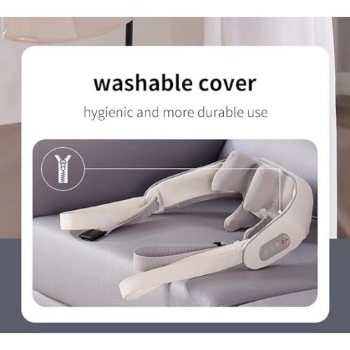 Συσκευή Μασάζ Shiatsu με Χειρολαβές για Λαιμό Πλάτη Ώμους Πόδια με 2 Επιλογές Έντασης & Θερμότητα Λευκό