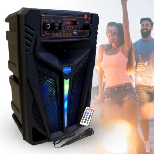 Φορητό Bluetooth Ηχείο 10W 8” Καραόκε με Ενσύρματο Μικρόφωνο