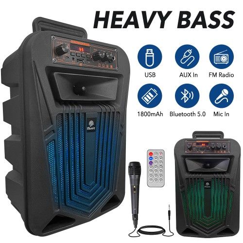 Φορητό Bluetooth Ηχείο Party Speaker 10 - 2000W Stereo Subwoofer Heavy Bass 8