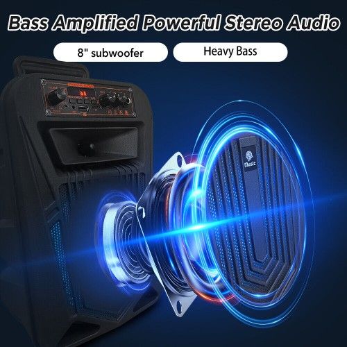 Φορητό Bluetooth Ηχείο Party Speaker 10 - 2000W Stereo Subwoofer Heavy Bass 8