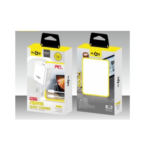 Φορτιστής Ταχείας Φόρτισης 20W USB-C KLGO Λευκός