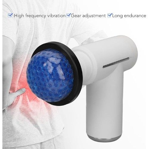 Μίνι Επαναφορτιζόμενη Eπαγγελματική Συσκευή Μασάζ Δονήσεων για το Σώμα με 6 Διαφορετικά Εξαρτήματα 6 Ταχύτητες- Αθλητικό Μασάζ, Ανάκαμψης & Αποκατάστασης - MDHLL Λευκό