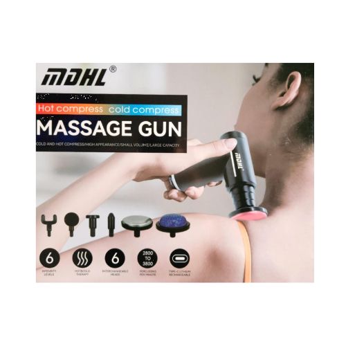 Μίνι Επαναφορτιζόμενη Eπαγγελματική Συσκευή Μασάζ Δονήσεων για το Σώμα με 6 Διαφορετικά Εξαρτήματα 6 Ταχύτητες- Αθλητικό Μασάζ, Ανάκαμψης & Αποκατάστασης - MDHLL Λευκό