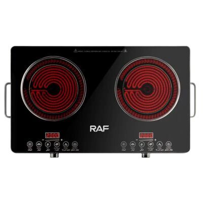 Επιτραπέζια Ηλεκτρική Φορητή Διπλή Κεραμική Εστία 7000W RAF - Μαύρο