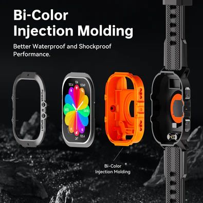 Bluetooth Smartwatch - Αδιάβροχο Ρολόι με Έγχρωμη Οθόνης Αφής Οξύμετρο Βηματομετρητή Θερμιδομετρητή Πιεσόμετρο Παρακολούθηση Ύπνου - Oukitel Πορτοκαλί BT20