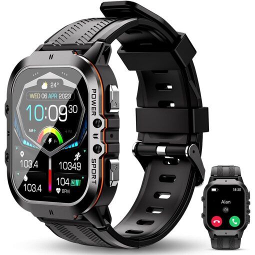 Bluetooth Smartwatch - Αδιάβροχο Ρολόι με Έγχρωμη Οθόνης Αφής Οξύμετρο Βηματομετρητή Θερμιδομετρητή Πιεσόμετρο Παρακολούθηση Ύπνου - Oukitel Πορτοκαλί BT20