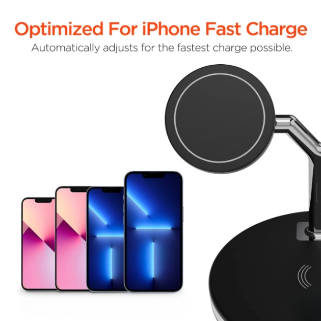 3 σε 1 Ασύρματος Φορτιστής Qi Pad 25W - Quick Charge για Smartphone, Apple Watch & AirPods - Andowl
