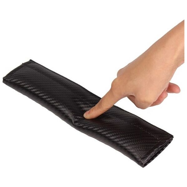 Σετ 2τμχ Κεντητά Μαξιλαράκια Ζώνης BMW Carbon σε Μαύρο Χρώμα 