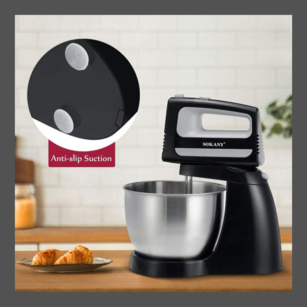 Ηλεκτρικό Μίξερ 5 Ταχυτήτων 3.5L, 400W με Kάδο από Aνοξείδωτο Xάλυβα- Blender Sokany