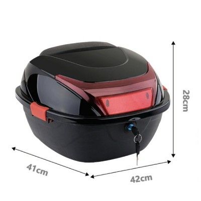 Μπαγκαζιέρα Μοτοσυκλέτας Χωρητικότητας 28Lt με Ανακλαστικές Επιφάνειες - Βαλίτσα Αποθήκευσης Μηχανής Μαύρο