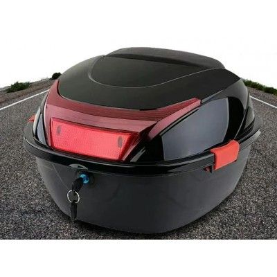 Μπαγκαζιέρα Μοτοσυκλέτας Χωρητικότητας 28Lt με Ανακλαστικές Επιφάνειες - Βαλίτσα Αποθήκευσης Μηχανής Μαύρο