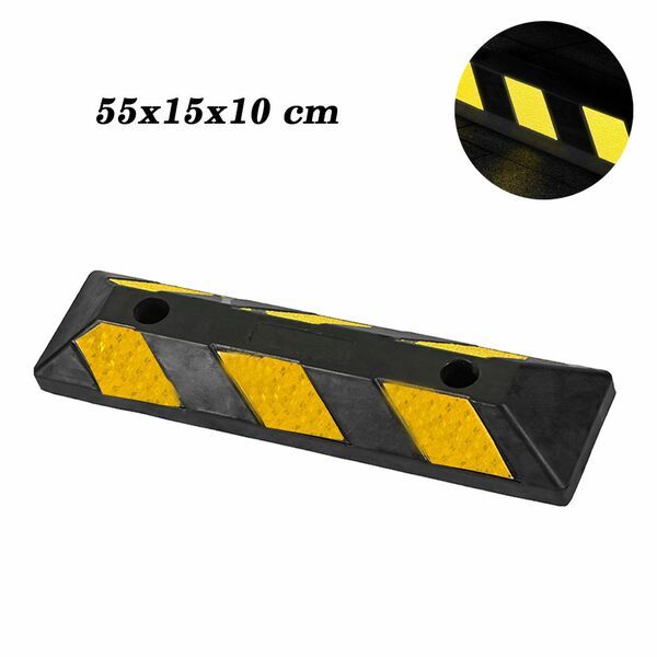 Στοπ Τροχών Αυτοκινήτων με Ανακλαστήρες για Δρόμο και Παρκινγκ 55 x 15 x 10cm
