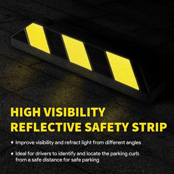 Στοπ Τροχών Αυτοκινήτων με Ανακλαστήρες για Δρόμο και Παρκινγκ 55 x 15 x 10cm