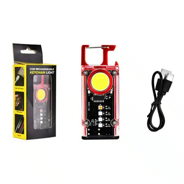 LED Πολυλειτουργικός Επαναφορτιζόμενος Mini Φακός με 8 Λειτουργίες Φωτισμού, Γάντζο και Μαγνήτη Κόκκινος 