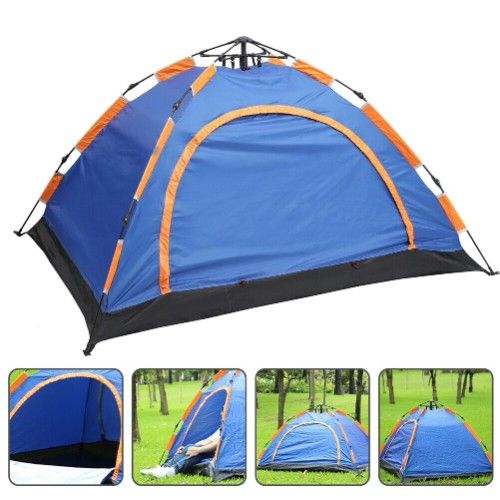Αυτόματη Pop Up Σκηνή για Camping 4 ατόμων Αδιάβροχη Καλοκαιρινή - 200x200cm Πορτοκαλί-Μπλε Αυτόματη Pop Up Σκηνή για Camping 4 ατόμων Αδιάβροχη Καλοκαιρινή - 200x200cm Πορτοκαλί-Μπλε