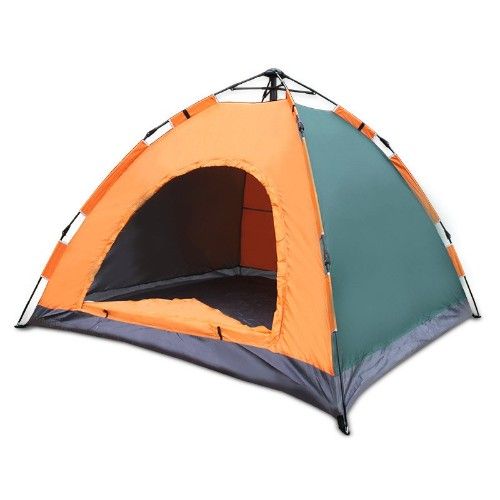 Αυτόματη Pop Up Σκηνή για Camping 2 - 4 ατόμων Αδιάβροχη Καλοκαιρινή - 200x150cm Πορτοκαλί-Πράσινο