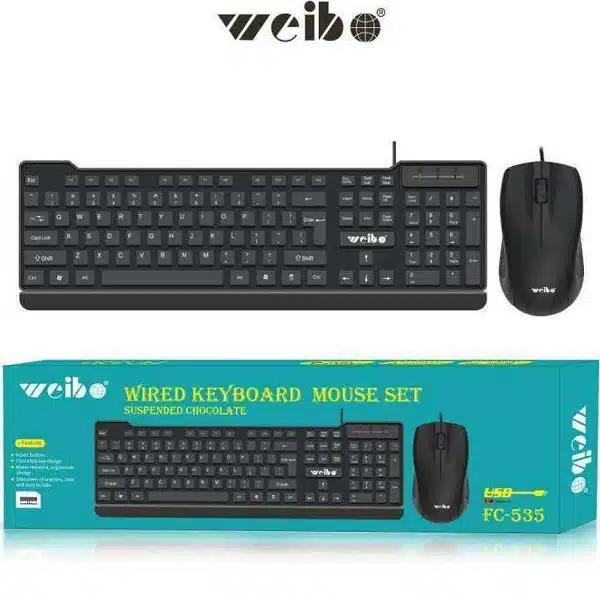 Σετ Ενσύρματο Πληκτρολόγιο και Ποντίκι Weibo-Σε Μαύρο Χρώμα