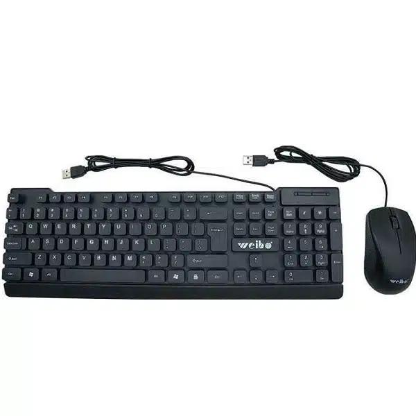 Σετ Ενσύρματο Πληκτρολόγιο και Ποντίκι Weibo-Σε Μαύρο Χρώμα