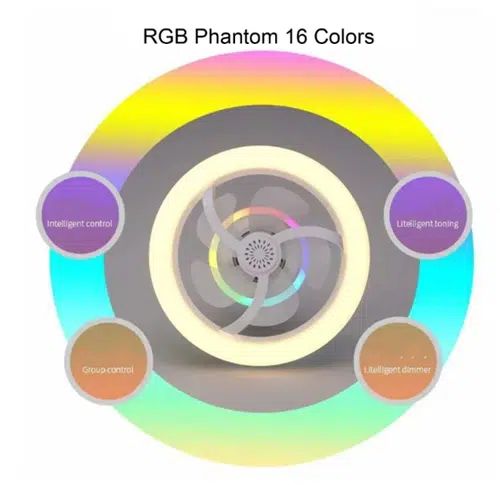2 σε 1 Ανεμιστήρας Οροφής και Λάμπα LED RGB 500W με Τηλεχειριστήριο 280x180mm 