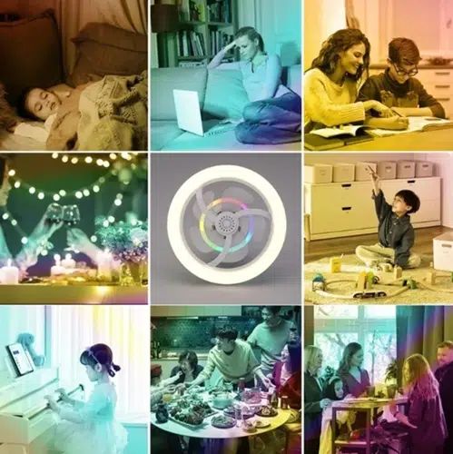 2 σε 1 Ανεμιστήρας Οροφής και Λάμπα LED RGB 500W με Τηλεχειριστήριο 280x180mm 