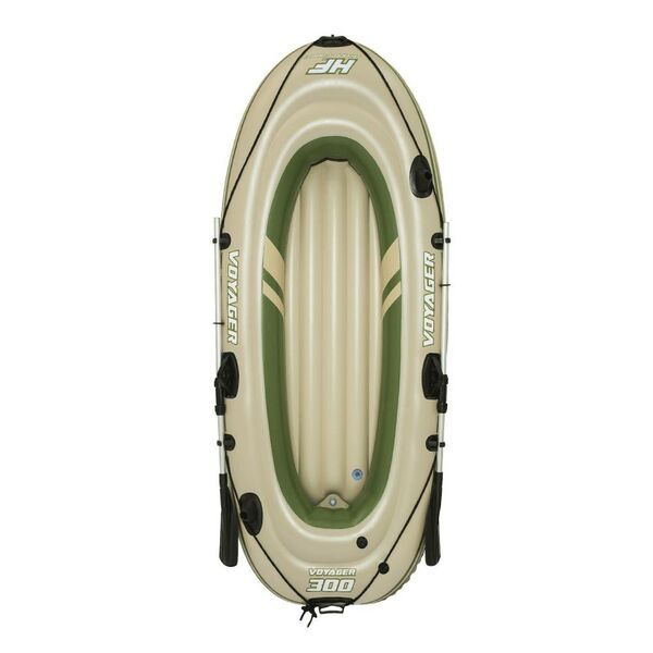 Φουσκωτή Βάρκα 2 Ατόμων με Κουπιά 102x243cm σε Καφέ - Πράσινο Χρώμα Voyager 300 Bestway
