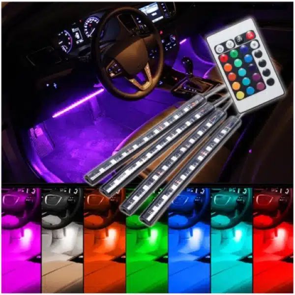 Andowl RGB Led 12V Ατμοσφαιρικά Φώτα Αυτοκινήτου 5050 SMD USB με Τηλεχειριστήριο 140-190cm