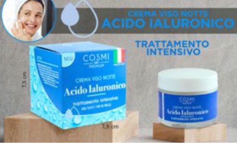 Cosmi di Milano Αναπλαστική Κρέμα Προσώπου Νυκτός με Υαλουρονικό Οξύ 50ml