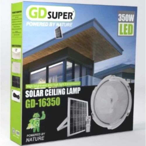 Αδιάβροχο Ηλιακό Φωτιστικό Οροφής 350W LED με Timer & Χειριστήριο - Solar LED Lamp Άσπρο