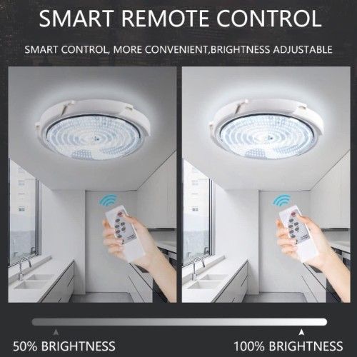 Αδιάβροχο Ηλιακό Φωτιστικό Οροφής 350W LED με Timer & Χειριστήριο - Solar LED Lamp Άσπρο