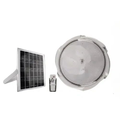 Αδιάβροχο Ηλιακό Φωτιστικό Οροφής 350W LED με Timer & Χειριστήριο - Solar LED Lamp Άσπρο