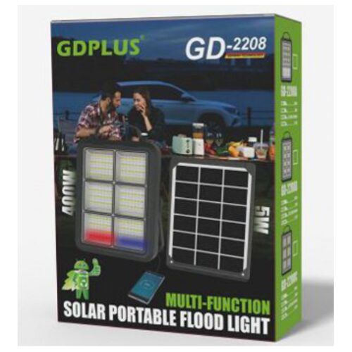 Φορητό Ηλιακό Σύστημα Φωτισμού Προβολέας – Φορτιστής 400W GDplus