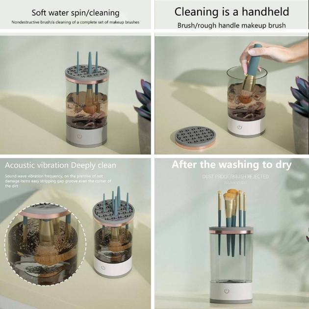 Ηλεκτρική Συσκευή Καθαρισμού Πινέλων Μακιγιάζ με Υπερήχους - Electric Makeup Brush Cleaner