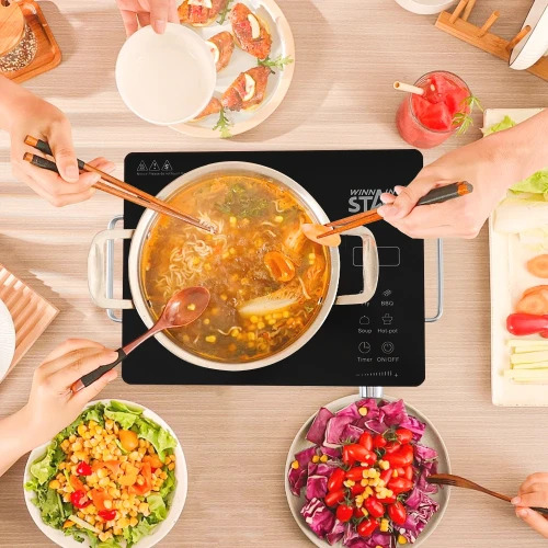 Επιτραπέζια Ηλεκτρική Μονή Επαγωγική Εστία 2000W - Με Πάνελ Αφής & Χρονόμετρο - Winning Star