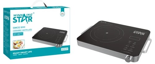 Επιτραπέζια Ηλεκτρική Μονή Επαγωγική Εστία 2000W - Με Πάνελ Αφής & Χρονόμετρο - Winning Star