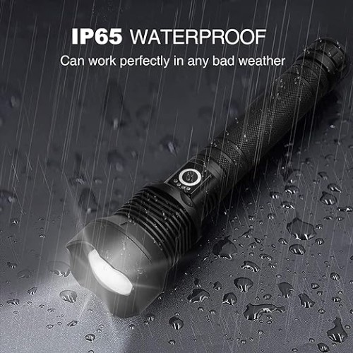 Ισχυρός Επαναφορτιζόμενος Αδιάβροχος Φακός - LED Super Bright 6000 lm με Δυνατότητα Ζούμ